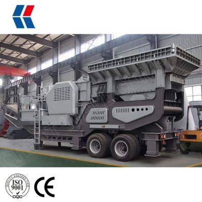 China Construction Waste Mining Mobile Crushing Station , Mobile Crusher For Recycling Concrete for sale