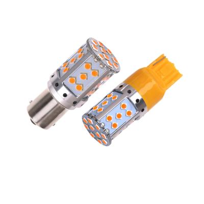 China Brake / Tail Light 1157 7443 21W SMD 3030LED Datasheet Amber Color Car Led Roller Coaster Light for sale