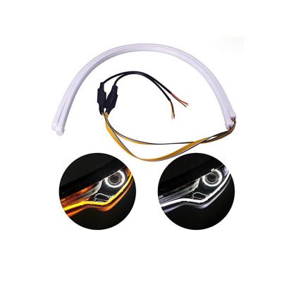 China Led Angel Eyes Flexible Car LED Daytime Running Lights Turn Signal Headlight Angel Eye DRL Daytime Running Light With Running Light for sale