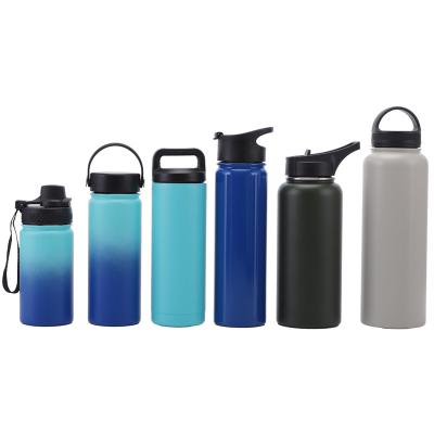 China 18/8 Color And Logo Wall Stainless Steel Drink Flasks Double Insulated Vacuum Sports Customized Viable Water Bottle With Lid for sale