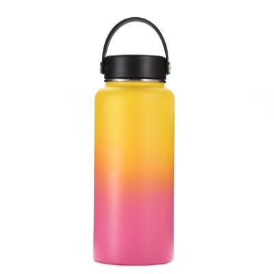 China Viable Wide Mouth Leakproof Lid Vacuum Flask 750ML Stainless Steel Bicycle Private Label Thermal Water Bottle for sale