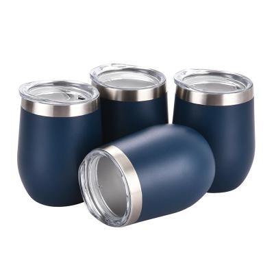 China Amazon Sustainable Top Selling 4 Pack Set 12oz Stainless Steel Double Wall Insulated Wine Tumbler With BPA Free Lid for sale