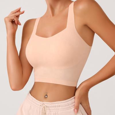 China One Piece Pure Large Size QUICK DRY Color No Ring Spot Wholesale Women Yoga Seamless Sports Steel Bra Top Fitness for sale