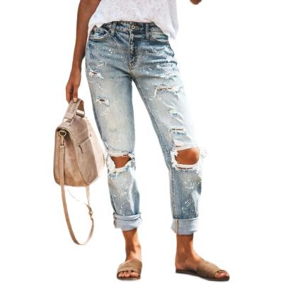 China Hot Selling QUICK DRY Customized Jeans Women Vintage Washed Soft Elastic Pants for sale