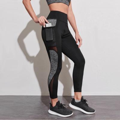 China Fitness Run Color Matching Breathable Mesh Breathable Women Gym Leggings Plus Size Yoga Pants for sale