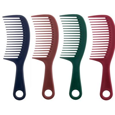 China Plastic Wide Tooth Comb Curly Hair Hair Care Big Tooth Wet Wavy Home Hairstyle Plastic Wide Tooth Comb with Hanging Holes for sale