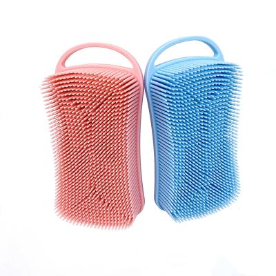 China All Natural Square Shape Baby Shower Shampoo Baby Body Cleaning Brush Bath Silicone Brush for sale