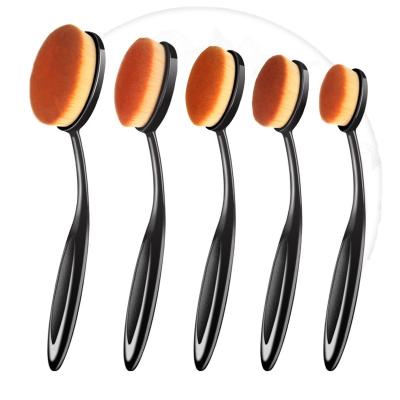 China Type 5 Sizes Makeup Base bb Toothbrush Toothbrush Cream Applying Beauty Tool Black Single Base Brush for sale