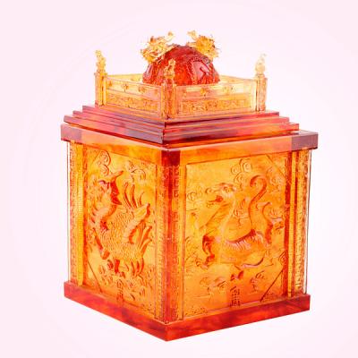 China 2015 China advanced colorful luster fengshui box cremation urn used for burial for sale