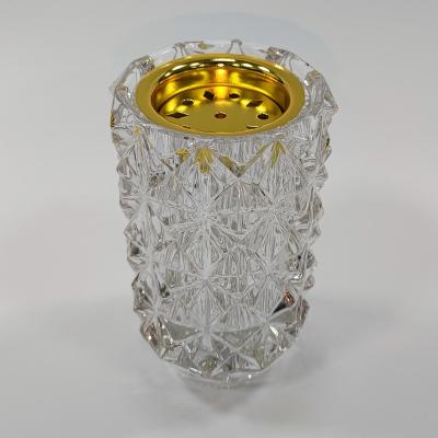 China Handmade Europe K9 Style Handmade Bukhoor Crystal Burner Vase New for sale