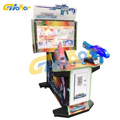 China Metal+wood+acrylic 32inch HD Screen Coin Operated Simulator Hunting Ultra Firepower Gun Shooting Arcade Video Game Machine for sale