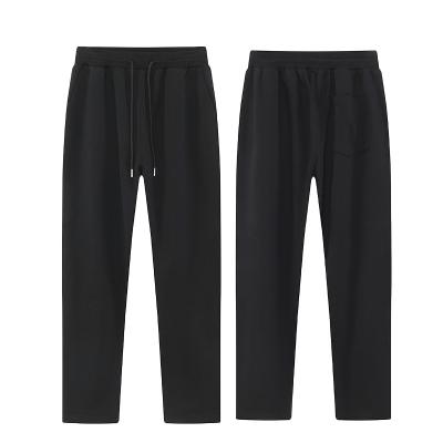 China Anti-wrinkle Wholesale 100 Cotton Casual Jogger Track Pants Mens Sweatpants Loose Gym Athletic 100% Cotton Black Sweatpants for sale