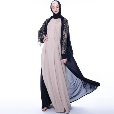 China Wholesale Daily Life Muslim Women Elegant Girls Long Sheath Luxury Satin Abaya Dress for sale