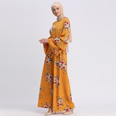 China Daily Life Long Skirt Printed Robe Abaya Robe Muslim Islam Clothing for sale