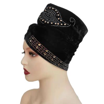 China European and American Women's Muslim Muslim Turban Symphony Hat Turban Braid Style African Turban for sale