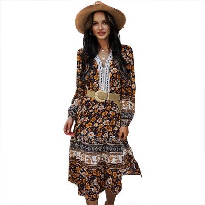 China Daily Life Women Clothing Ladies Printed Dress Cotton Midi Skirt for sale