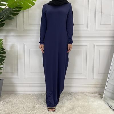 China Daily Life Arabian Shirt Solid Color Long Sleeve Dress Women for sale