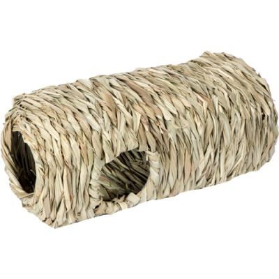 China Breathable Handmade Tubular Straw Woven Grass Pet Room Pet Cage Rabbit Chinchilla Nest Grass Pet Beds for sale