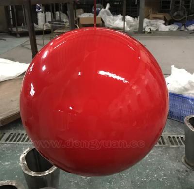 China Garden Decoration 30cm Stainless Steel Decorative Spheres With Red Colors For Outdoor Decoration for sale