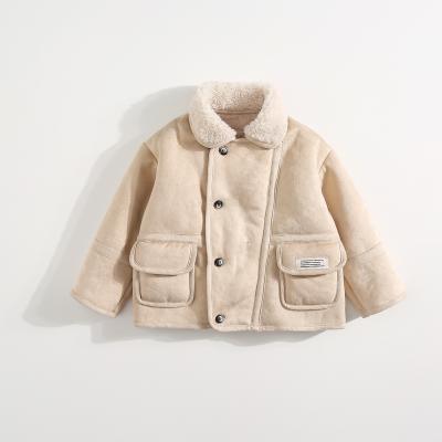 China Waterproof 2021 New Children's Autumn Winter Style Fashionable Coat Plus Fleece Fur Girl Embedded Lamb Coat for sale