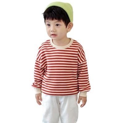 China 2021 New Boys Wide Striped Sweater Cartoon Children'S Breathable Clothing Long Sleeves for sale