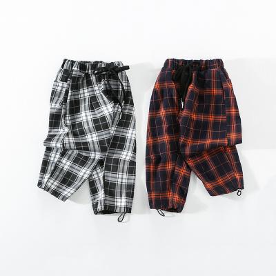 China Kids Jogger Fashion Anti-pilling Red Black Plaid Pull-On Cotton Kids Pants Boys Clothing 2021 for sale