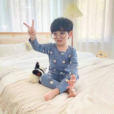 China 2021 Hot Autumn Design Boy's Pure Cotton Children's Pajamas Set Polyester Printed Homewear for sale