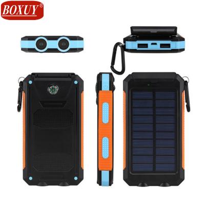 China Waterproof Power Bank IP67 IPX6 Solar Solar Charger With Compass And LED Light Waterproof Power Bank 10000mah Solar Power Bank for sale