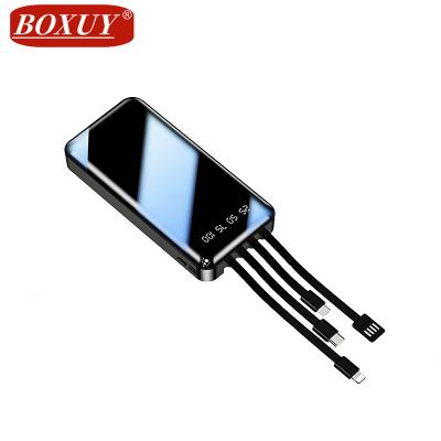 China PORTABLE Dual USB Dual Input Dual Input Interface Power Bank 20000mAh Fast Charging Custom Built-in Cables Mobile Phone Support High Capacity for sale