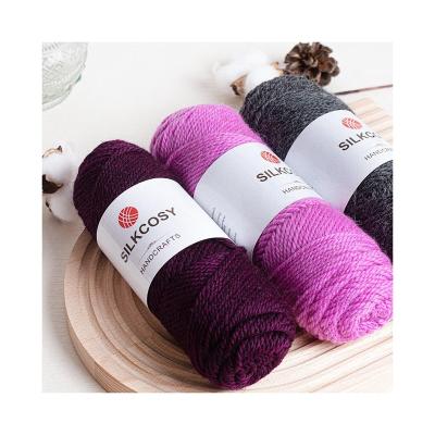 China Wholesale 3 PLY 100g/Roll Merino Viable Wool-Acrylic Knitted Yarn Dyed Colorful Crochet Novelty Yarns for sale