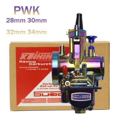 China Aluminum (Stock Ready) Racing Universal Moto Scooter Colorful Carburetor 28 30 32 34 Mm Carburador For Keihin PWK With Power Jet for sale