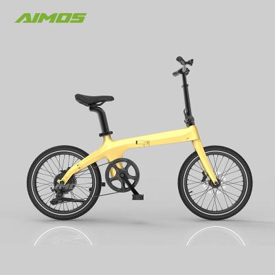 China AIMOS Aluminum Alloy 20 Inch Easily Take Folding Folding Carbon Fiber Electric Bike Bicycle With Pedal Assist for sale