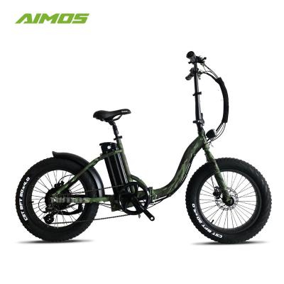 China Aluminum Alloy Folding Step Through Electric Bicycle 20 Inch Fat Tire 750w Ebike 500w 48v Electric Bike 7 Speed for sale