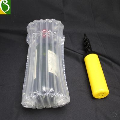 China Recyclable and Eco-Friendly Air Pack Bottle Buffer Packaging Protector Wine Bottle Air Column Cushion Inflatable Packaging Bag for sale