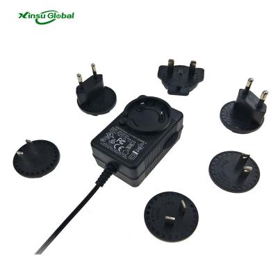 China UK AU US EU plugs Interchangeable plugs power adapter 12 Volt 2 Amp for sale