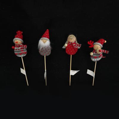 China Polyester Favor Sales Garden Decoration Santa Claus Doll Christmas Elf /angel Stick for sale