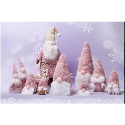 China Polyester New Style Custom Personalized Christmas Dwarf Doll Ornaments In Pink Color Plush Gnome for sale