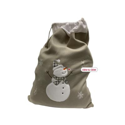 China Polyester Christmas Holidays Present Storage Bag Large Xmas Santa Sacks Gift Bags With Drawstring For Kids Adults for sale