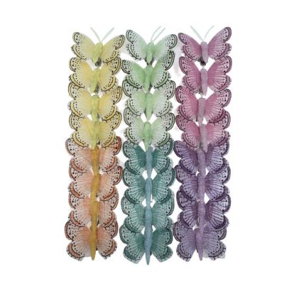 China Europe 5cm Artificial Butterly Decorations Feather Artificial Butterfly Decoration Spring Butterfly Decorations for sale