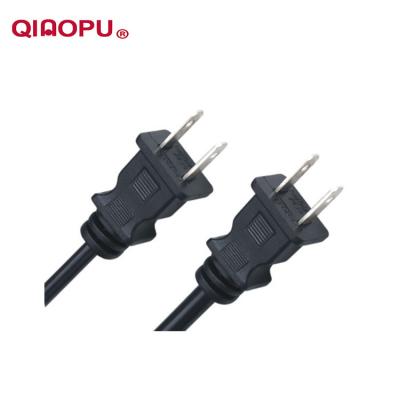 China COMPUTER Qiaopu QP2 American NEMA 5-15P 2 Pin PVC 125V Computer Extension US Plug Power Cord for sale