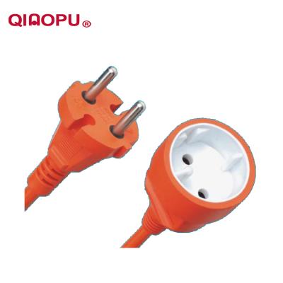 China Household Appliance QIAOPU 16A 250V Transparent Textile Extension Power Cord for sale