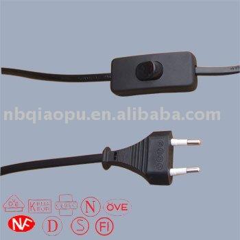 China Residential / General Purpose European VDE Power Cord With Switch for sale