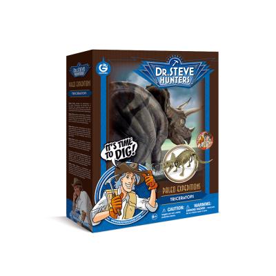 China Museum-quality dinosaur assemble kit 2020 new paleo expedition - dino excavation kit - triceratops for sale