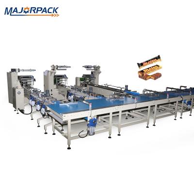 China Automatic Food Pill Food Cake Ice Cream Lolly Biscuit Bread Bakery Snack Packing Line Low Noise for sale