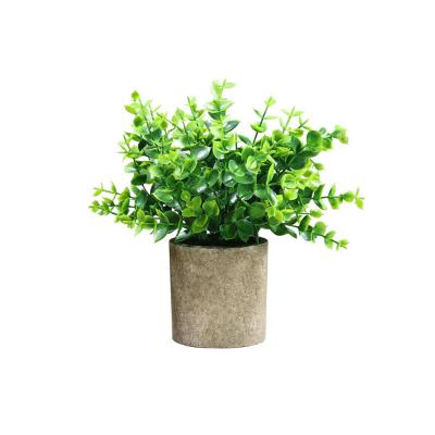 China 7 Inch Potted Decoration Artificial Eucalyptus Plant For Hotel Restaurant Interior Decoration for sale