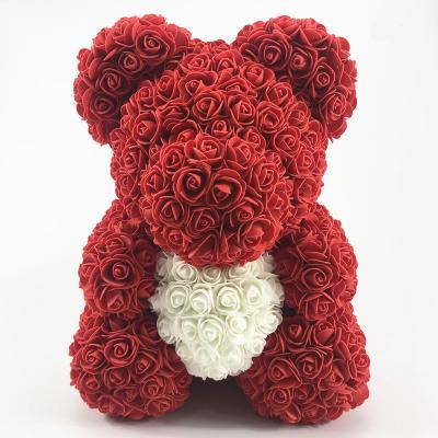 China Hot Selling Flower PE Rose Teddy Bear Love PE Amazon Amazon Heart Handmade Gift For Valentine's Day Gift for sale