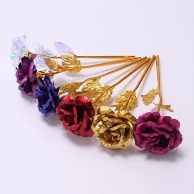 China DIY Artificial 24k Gold Plated Rose Gold Foil Flowers Saint Valentine for sale