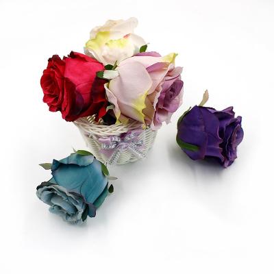 China Party Factory Wholesale Cheap High Quality Preserved Silk Rose Flower Head for sale