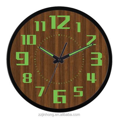 China FILE Amazon Hot Selling Grow In Dark Wall Clock With Numbers And Luminous Clock Hands for sale