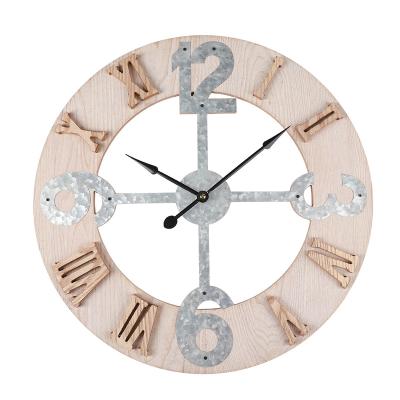 China CLASSIC Modern Artistic Wall Clock 20inch MDF and Metal Wall Clock MDF for sale